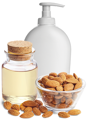 Sweet almond oil used in cosmetic lotion