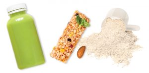 Protein powder shakes and bars