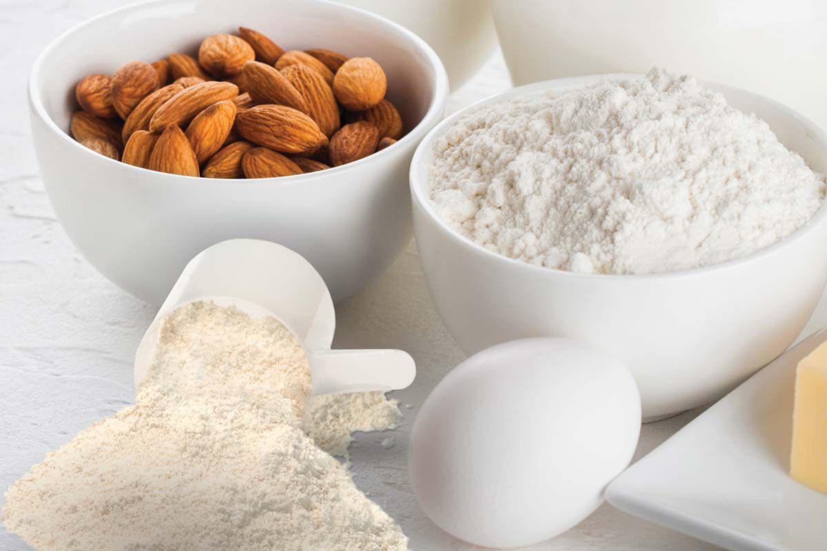 Almond protein powder used in baking