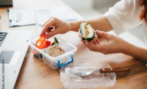 Snacking at desk