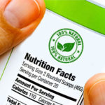 Close up of protein line on food label